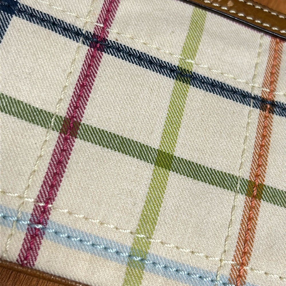 NWT Coach Zipper Wristlet In Fabric Plaid - Picture 7 of 11